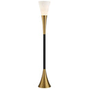 Modern Brass and Black Torchiere Floor Lamp