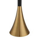 Modern Brass and Black Torchiere Floor Lamp