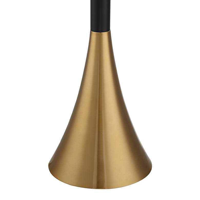 Modern Brass and Black Torchiere Floor Lamp