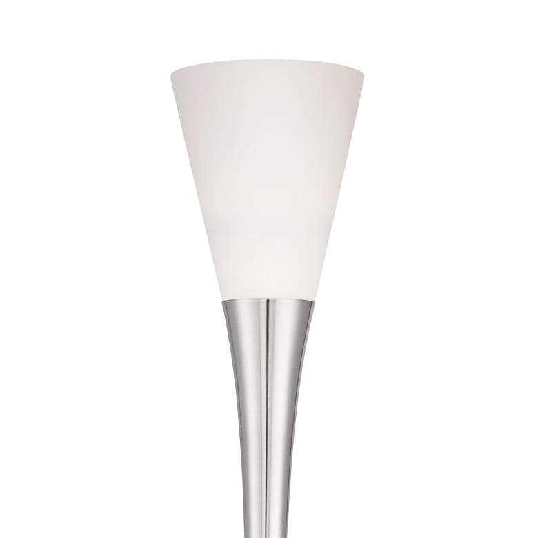 Modern Brushed Nickel Torchiere Floor Lamp